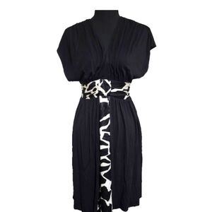 Single Black And White Midi Jersey Dress  Size Small